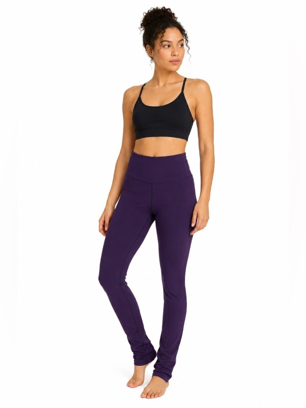 Lululemon Purple Tights Back Zip 25 Inch Reflective Elastic Size 6 Runcore